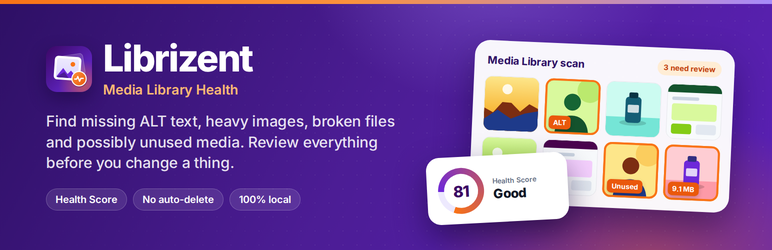 Librizent – Media Library Health Preview Wordpress Plugin - Rating, Reviews, Demo & Download