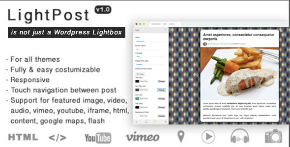 LightPost Wordpress – Lightbox Plugin for Wordpress Post Preview - Rating, Reviews, Demo & Download