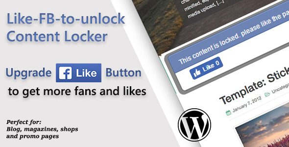 Like FB To Unlock Plugin for Wordpress Preview - Rating, Reviews, Demo & Download