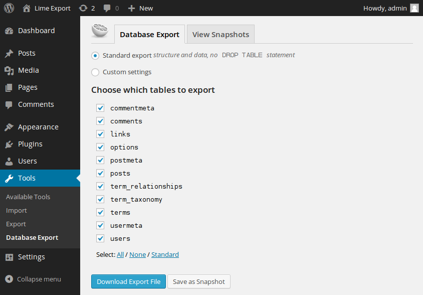 Lime Export Preview Wordpress Plugin - Rating, Reviews, Demo & Download