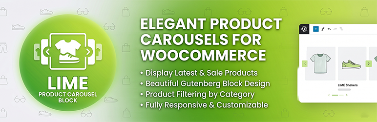Lime Product Carousel Block Preview Wordpress Plugin - Rating, Reviews, Demo & Download