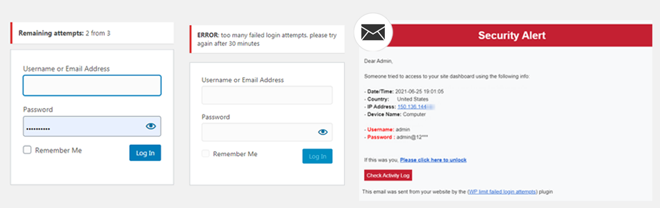 Limit Login Attempts (Spam Protection) Preview Wordpress Plugin - Rating, Reviews, Demo & Download