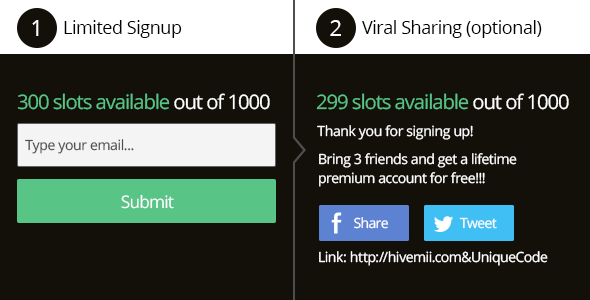 Limited Signup With Viral Sharing Preview Wordpress Plugin - Rating, Reviews, Demo & Download