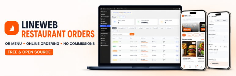 Lineweb Restaurant Orders Preview Wordpress Plugin - Rating, Reviews, Demo & Download