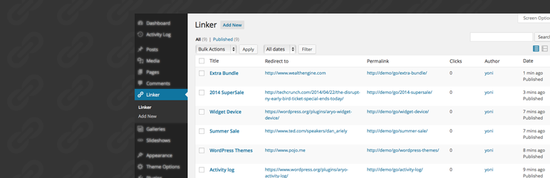 Linker – URL Shortener & Track Outbound Link Clicks Preview Wordpress Plugin - Rating, Reviews, Demo & Download