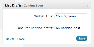 List Drafts Widget Preview Wordpress Plugin - Rating, Reviews, Demo & Download