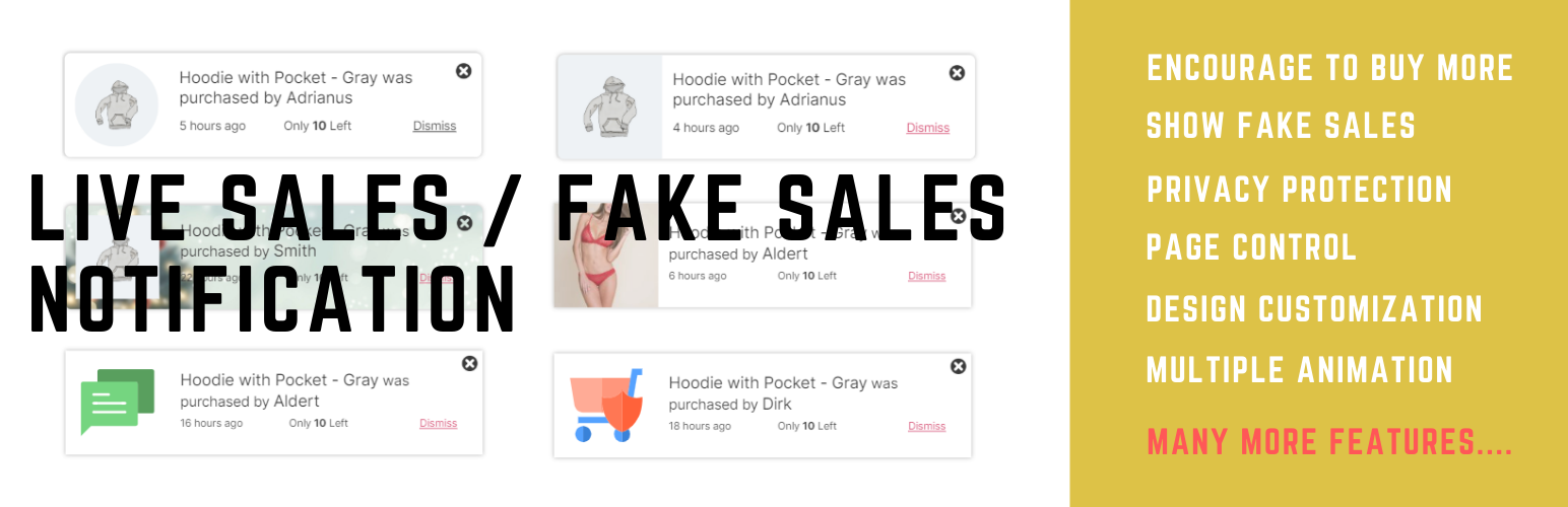 Live Sales Notification For WooCommerce, Fake Sales Notification For WooCommerce, Recent Sales Popup For WooCommerce Preview Wordpress Plugin - Rating, Reviews, Demo & Download
