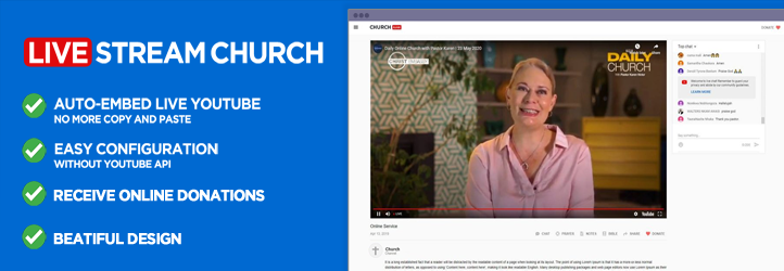 Live Stream Church Preview Wordpress Plugin - Rating, Reviews, Demo & Download