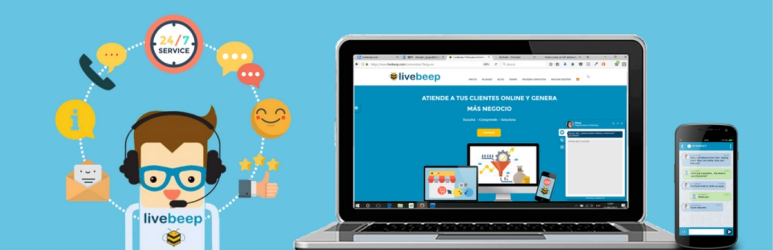 Livebeep – Chatbot, Live Chat, CRM & Digital Marketing Preview Wordpress Plugin - Rating, Reviews, Demo & Download
