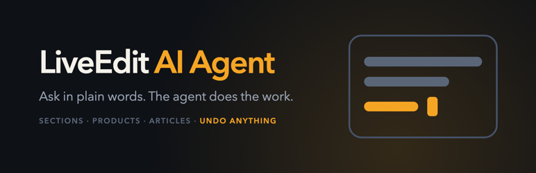 LiveEdit AI Agent Preview Wordpress Plugin - Rating, Reviews, Demo & Download