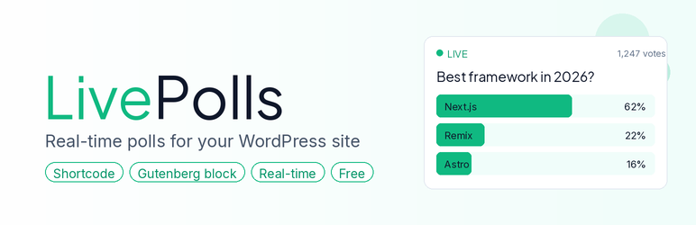 LivePolls Preview Wordpress Plugin - Rating, Reviews, Demo & Download