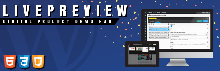 LivePreview Digital Product Demo Bar Plugin for Wordpress Preview - Rating, Reviews, Demo & Download