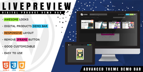 LivePreview – Theme Demo Bar Plugin for Wordpress Preview - Rating, Reviews, Demo & Download
