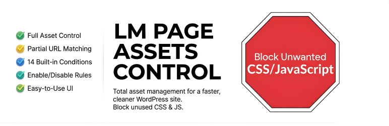 LM Page Assets Control Preview Wordpress Plugin - Rating, Reviews, Demo & Download