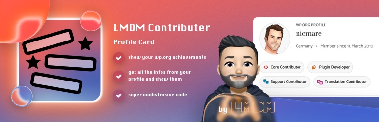 LMDM Contributor Profile Card Preview Wordpress Plugin - Rating, Reviews, Demo & Download