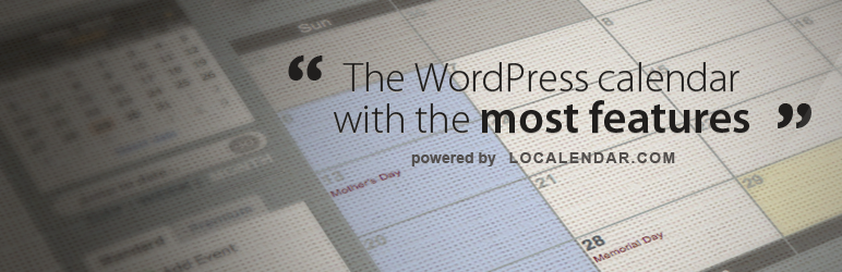 Localendar Calendar Plugin for Wordpress Preview - Rating, Reviews, Demo & Download