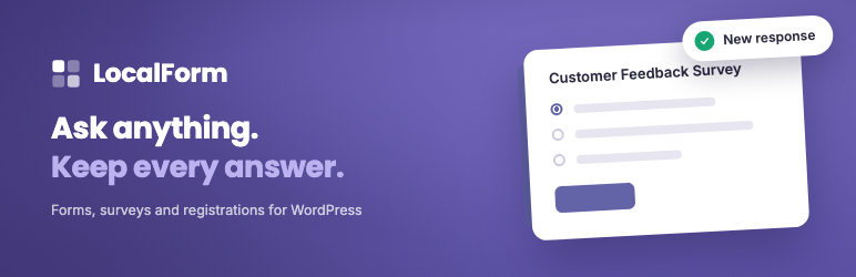 LocalForm Form Builder For Surveys And Registrations Preview Wordpress Plugin - Rating, Reviews, Demo & Download
