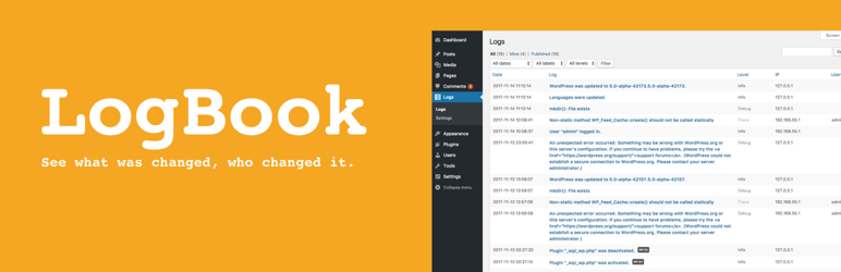 Logbook Preview Wordpress Plugin - Rating, Reviews, Demo & Download