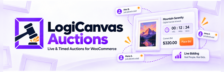 Logicanvas Auctions For WooCommerce Preview Wordpress Plugin - Rating, Reviews, Demo & Download