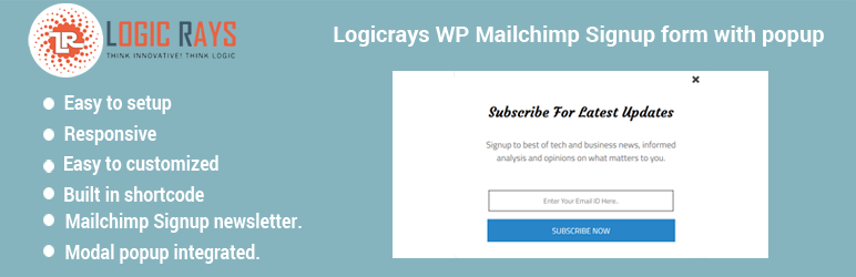 Logicrays WP Mailchimp Signup Form With Popup Preview Wordpress Plugin - Rating, Reviews, Demo & Download