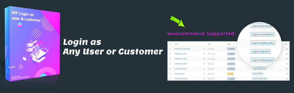 Login As User Or Customer Preview Wordpress Plugin - Rating, Reviews, Demo & Download