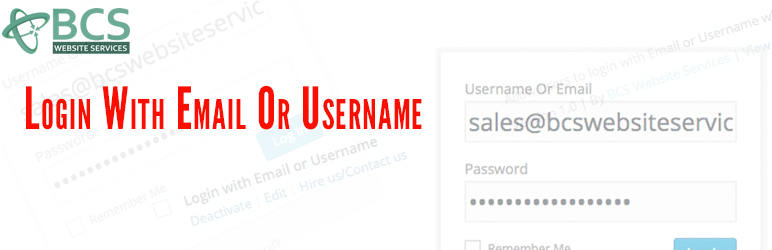 Login With Username Or Email Preview Wordpress Plugin - Rating, Reviews, Demo & Download