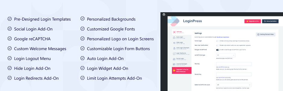 LoginPress | Wp-login Custom Login Page Customizer Preview Wordpress Plugin - Rating, Reviews, Demo & Download