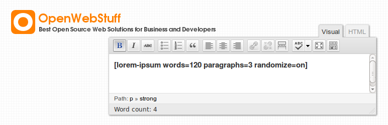 Lorem Ipsum Generator Shortcode Preview Wordpress Plugin - Rating, Reviews, Demo & Download
