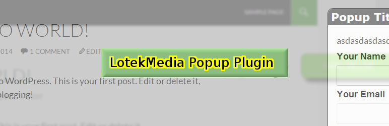 LotekMedia Popup Form Preview Wordpress Plugin - Rating, Reviews, Demo & Download