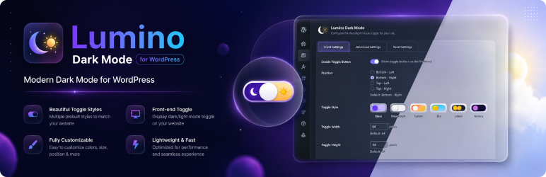 Lumino Dark Mode Preview Wordpress Plugin - Rating, Reviews, Demo & Download