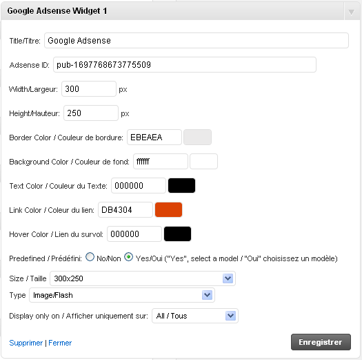 Lys Creation Google Adsense (Plugin) Widget Preview - Rating, Reviews, Demo & Download