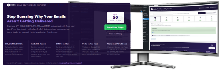 M Media Email Deliverability Inspector Preview Wordpress Plugin - Rating, Reviews, Demo & Download