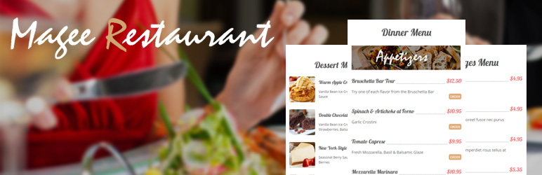 Magee Restaurant Preview Wordpress Plugin - Rating, Reviews, Demo & Download