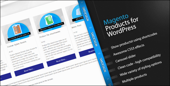 Magento Products Plugin for Wordpress Preview - Rating, Reviews, Demo & Download
