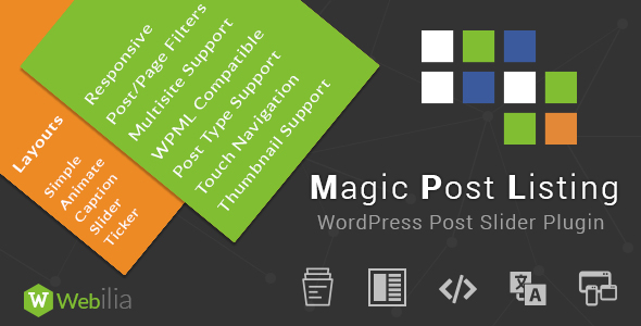 Magic Post Listing PRO – Slider, Masonry, Caption, List, Grid Styles! Preview Wordpress Plugin - Rating, Reviews, Demo & Download