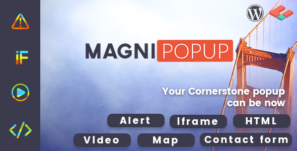 MagniPopup – Modal/Popup For Cornerstone Preview Wordpress Plugin - Rating, Reviews, Demo & Download