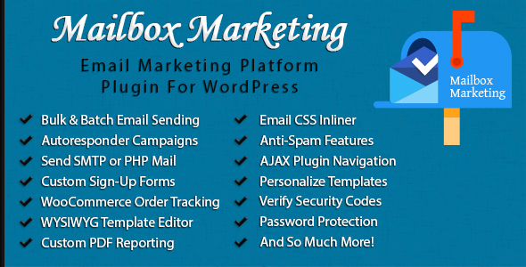 Mailbox Marketing – Email Newsletter & Marketing Plugin For WordPress Preview - Rating, Reviews, Demo & Download