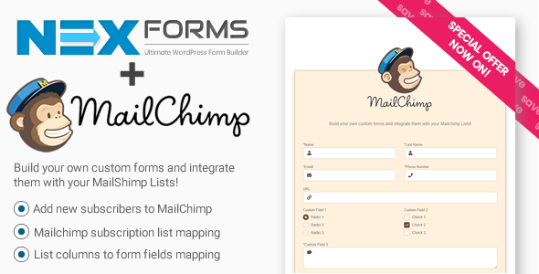 MailChimp For NEX-Forms Preview Wordpress Plugin - Rating, Reviews, Demo & Download
