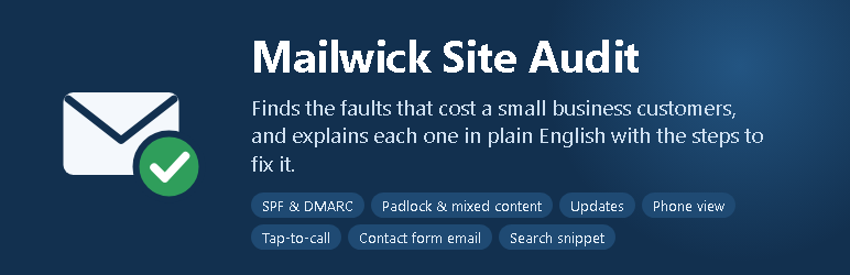 Mailwick Site Audit Preview Wordpress Plugin - Rating, Reviews, Demo & Download