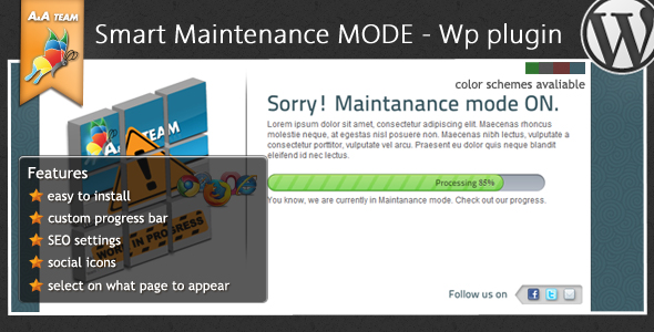 Maintenance Mode – Wordpress Plugin Preview - Rating, Reviews, Demo & Download