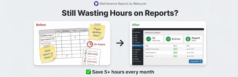 Maintenance Reports By Webcycle Preview Wordpress Plugin - Rating, Reviews, Demo & Download