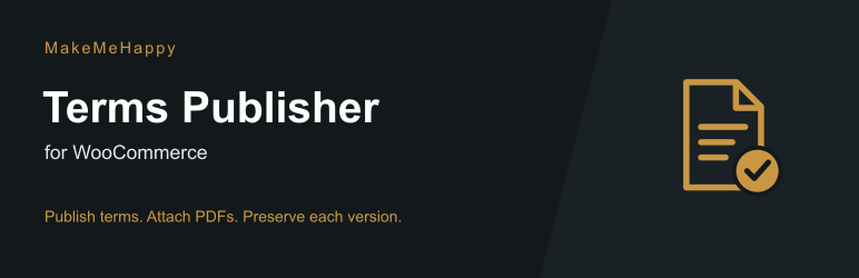 MakeMeHappy Terms Publisher For WooCommerce Preview Wordpress Plugin - Rating, Reviews, Demo & Download