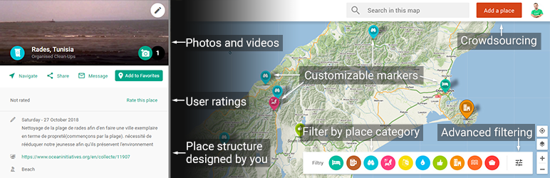 Mapotic – Community Maps Preview Wordpress Plugin - Rating, Reviews, Demo & Download