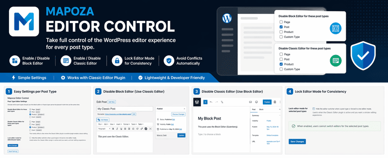 Mapoza Editor Control Preview Wordpress Plugin - Rating, Reviews, Demo & Download