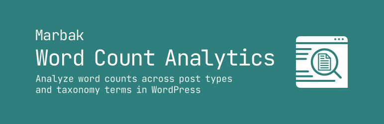 Marbak Word Count Analytics Preview Wordpress Plugin - Rating, Reviews, Demo & Download
