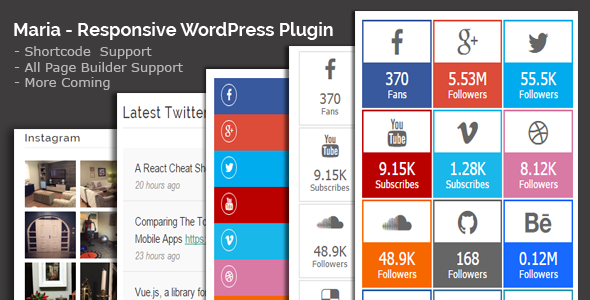 Maria – All In One Social Share WordPress Plugin Preview - Rating, Reviews, Demo & Download