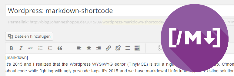 Markdown Shortcode Preview Wordpress Plugin - Rating, Reviews, Demo & Download
