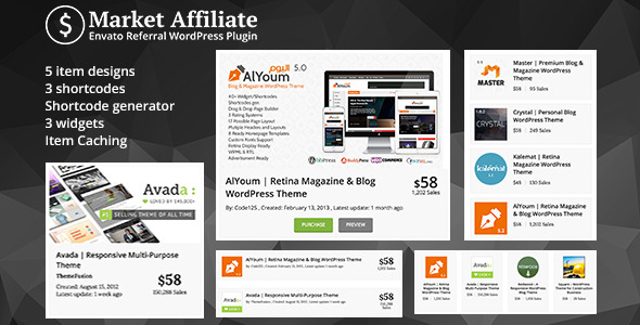 Market Affiliate | Envato Referral WordPress Plug  Preview - Rating, Reviews, Demo & Download