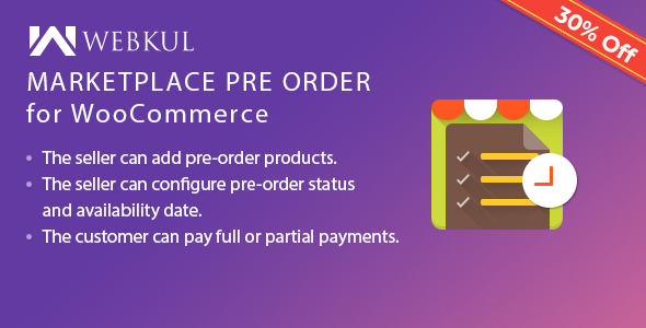 Marketplace Pre Order Plugin For WooCommerce Preview - Rating, Reviews, Demo & Download