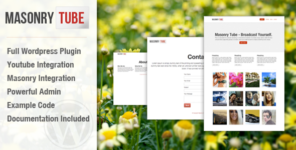 Masonry Tube Wordpress Plugin Preview - Rating, Reviews, Demo & Download